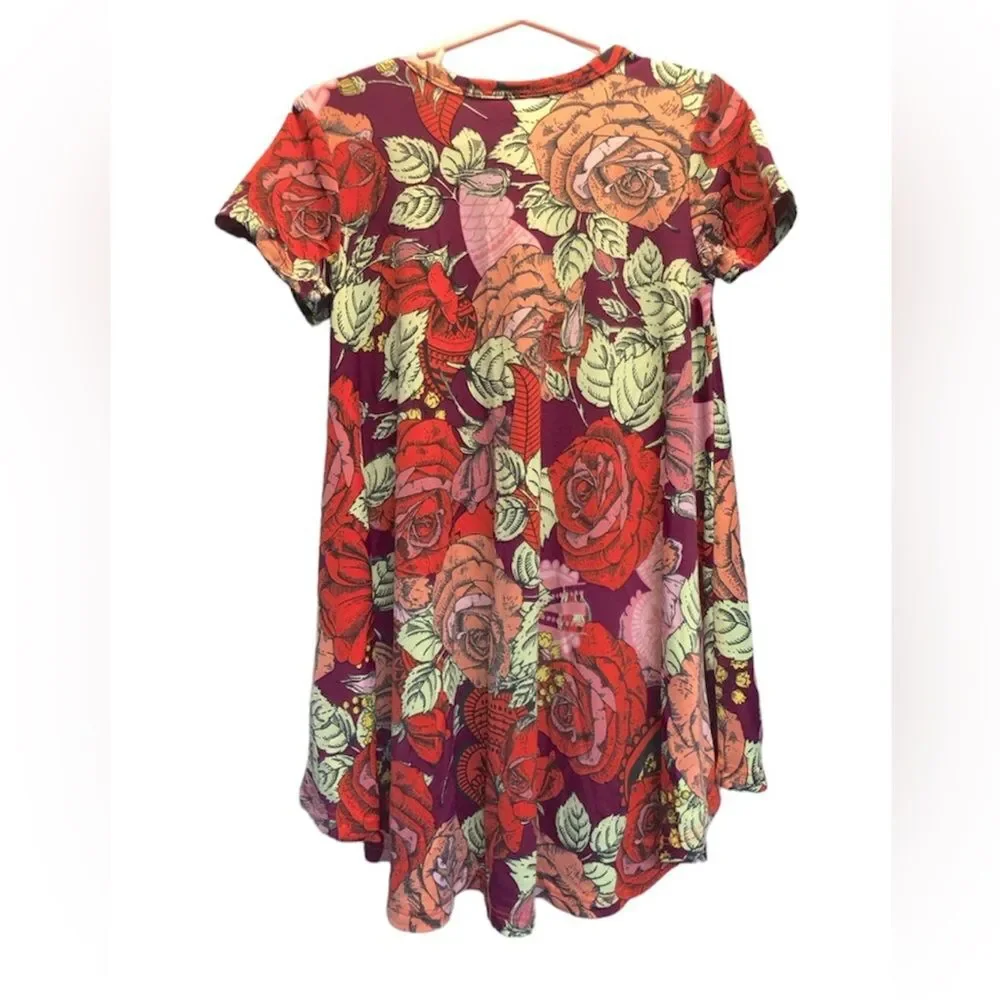 LuLaRoe rose print scarlett dress, size 2 (2-4)